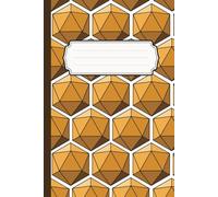 DnD d20 Notebook: Orange| 6 x 9 inches | 100 Lined Pages | College Ruled | Geometric d20 Dice Design | School, Studying, Work, Journaling, Session Notes, TTRPG | Simple yet Cool Aesthetic | Gift Idea