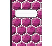 DnD d20 Notebook: Pink | 6 x 9 inches | 100 Lined Pages | College Ruled | Geometric d20 Dice Design | School, Studying, Work, Journaling, Session ... TTRPG | Simple yet Cool Aesthetic | Gift Idea