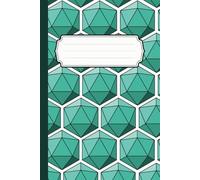 DnD d20 Notebook: Turquoise Blue | 6 x 9 inches | 100 Lined Pages | College Ruled | Geometric d20 Dice Design | School, Studying, Work, Journaling, ... TTRPG | Simple yet Cool Aesthetic | Gift Idea