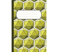 DnD d20 Notebook: Yellow | 6 x 9 inches | 100 Lined Pages | College Ruled | Geometric d20 Dice Design | School, Studying, Work, Journaling, Session ... TTRPG | Simple yet Cool Aesthetic | Gift Idea