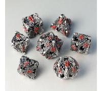 DND Dados Metal Juego Dado Poliédrico Ángel Hueco en 3D Dados D&D 7 Piezas para Mazmorras y Dragones Pathfinder RPG MTG D4 D6 D8 D10 D12 D20 D%
