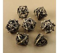 DND Dados Metal Juego Dado Poliédrico Dragón Hueco en 3D Dados D&D 7 Piezas para Mazmorras y Dragones Pathfinder RPG MTG D4 D6 D8 D10 D12 D20 D%