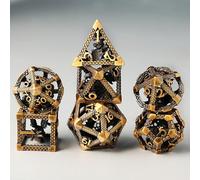 DND Dados Metal Juego Dado Poliédrico Dragón Hueco en 3D Dados D&D 7 Piezas para Mazmorras y Dragones Pathfinder RPG MTG D4 D6 D8 D10 D12 D20 D%