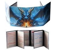 DND DM Screen 8 Panel de Piel sintética de Lujo 2 Bolsillos oscilantes de borrado en húmedo y Hoja de Trucos Dungeon Master Dungeons and Dragons 5e GM Terrain Accessories TTRPG Map Gift para