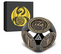DND Fingertip Spinner Dados, 7 en 1 de metal con relieve 3D, D&D Poliédrico Rotación D&D, regalos DND con caja de regalo con logotipo de dragón, RPG, juego de rol, accesorios de juego de mesa, color