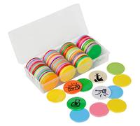 DND - Juego de 100 fichas de borrado en seco y húmedo - Discos de juego personalizables y reutilizables de 1.5 pulgadas para mazmorras y dragones, MTG, clips de bingo y cualquier juego de rol de mesa