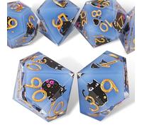 DND - Juego de 7 dados para gatos, juego de D&D con caja de regalo Dungeons and Dragons poliédricos y RPG Mtg con borde afilado para juegos de rol MTG juegos de mesa con bolsa, dados de gato de resina