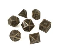 DND Juego de dados de metal de cobre antiguo, 7 piezas, dados poliédricos, Dungeons and Dragons, juego de dados pesados, números fáciles de leer, juego de rol para bolígrafo y papel, MTG, Pathfinder