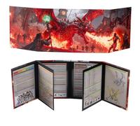 DND - Pantalla DM con Efecto de Alivio de Pintura al óleo, 8 Paneles con 2 Bolsillos oscilantes de borrado en húmedo y Hoja de Trucos, Accesorios Dungeon Master Dungeons and Dragons 5e GM Screen D&D