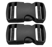 DNDGDLUA 2 hebillas de seguridad de doble cara de plástico POM negro de 38 mm para riñoneras, mochilas, collares de mascotas y más
