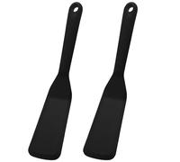 DNDGDLUA Espátula de silicona 2 unidades, espátula de cocina, antiadherente, espátula de silicona resistente al calor, espátula para cocinar pescado, panqueques, huevos, pizza, carne, sin BPA (negro)