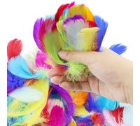 DNDGDLUA - Lote de 500 plumas de colores, plumas artesanales, plumas naturales, plumas artesanales, plumas suaves, plumas de colores melazados para trabajos manuales, fiestas, decoraciones, sombreros