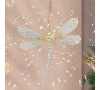 DNDGDLUA Suncatcher Fensterdeko Cristales SonnenfäNger FensterfäNger Fensterprisma Kristall Deko Rainbow Glas Cristales para colgar el sol Jardín (Libélula)