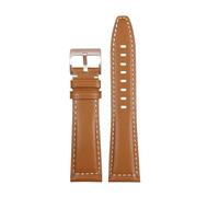 DNDJJM Correa de reloj Compatible con Longines Pioneer Five Star Admiral Series, correa de cuero for hombre, pulsera de piel de vaca Comcas L3.810/L3.811(Khaki white rose A,21mm)