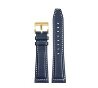 DNDJJM Correa de reloj Compatible con Longines Pioneer Five Star Admiral Series, correa de cuero for hombre, pulsera de piel de vaca Comcas L3.810/L3.811(Blue white gold A,21mm)