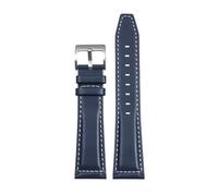DNDJJM Correa de reloj Compatible con Longines Pioneer Five Star Admiral Series, correa de cuero for hombre, pulsera de piel de vaca Comcas L3.810/L3.811(Blue white silver A,21mm)
