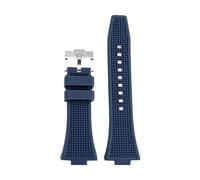 DNDJJM Correa de reloj de goma de silicona compatible con Tissot PRX Super Player T137.407/410 27 * 12 mm Sky Dark Blue Green Black Orange White Watchband(Dark blue-Silver)