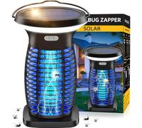 Dnenellr Matainsectos eléctrico para exterior e interior, asesino de mosquitos con luz UV, 3500 V, alta tensión, lámpara antimosquitos recargable por USB, color negro