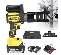 DNEPEI Crimpadora de terminales a batería de 18 V, alicates hidráulicos a batería, Cortador hidráulico de Mano con 11 Matrices para terminales de Cobre y Aluminio Yellow-75KN