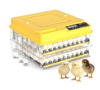 DNEPEI Incubadora de 72 Huevos con Controles Digitales de precisión y alarmas de Temperatura, Control automático de Humedad y volteo de Huevos para incubar 72 Huevos de gallina o Pato. 144Eggs