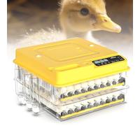 DNEPEI Kit de incubadora automática Todo en uno para 48 Huevos, termostato Digital, Control de Humedad, volteador automático de 360° y Vela LED. 144Eggs