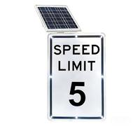 DNEPEI Señal LED Solar de Velocidad de Aluminio, 45 x 60 cm, señal de Advertencia de límite de tráfico Intermitente con película Reflectante de Grado Industrial para Uso en Carreteras Exteriores. 5