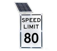 DNEPEI Señal LED Solar de Velocidad de Aluminio, 45 x 60 cm, señal de Advertencia de límite de tráfico Intermitente con película Reflectante de Grado Industrial para Uso en Carreteras Exteriores. 80