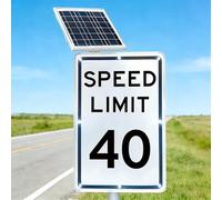 DNEPEI Señal Luminosa Solar de límite de Velocidad de fácil Montaje, de Aluminio Reflectante de Grado Ingeniero de 45 x 60 cm (18" x 24"), Resistente al Agua y de Advertencia de tráfico 40