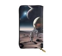 DngSer A Space Exploration - Cartera larga de piel con estampado de exploración espacial, cartera personalizada para mujer con tarjetero, bolsillo para monedas