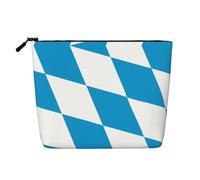 DngSer Bolsa de maquillaje de cáñamo falso con bandera bávara, bolsa de aseo de viaje multifuncional, accesorios de maquillaje, almacenamiento diario, sobre la marcha, Negro -, Talla única