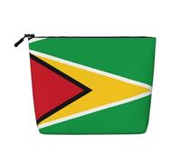 DngSer Bolsa de maquillaje de cáñamo falso con la bandera de Guyana, bolsa de aseo multifuncional de viaje, accesorios de maquillaje, almacenamiento diario, sobre la marcha, Negro -, Talla única