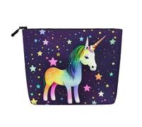 DngSer Bolsa de maquillaje de cáñamo falso de estrella de un caballo, bolsa de aseo multifuncional de viaje, accesorios de maquillaje, almacenamiento diario, sobre la marcha, Negro -, Talla única