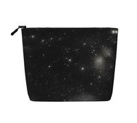 DngSer Bolsa de maquillaje de cáñamo falso de galaxia en blanco y negro, bolsa de aseo multifuncional de viaje, accesorios de maquillaje, almacenamiento diario, sobre la marcha, Negro -, Talla única