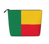 DngSer Bolsa de maquillaje de cáñamo falso, diseño de bandera de Benin, bolsa de aseo multifuncional de viaje, accesorios de maquillaje, almacenamiento diario, sobre la marcha, Negro -, Talla única