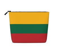DngSer Bolsa de maquillaje de cáñamo falso, diseño de la bandera de Lituania, multifuncional, accesorios de maquillaje, almacenamiento diario, para llevar, Negro -, Talla única