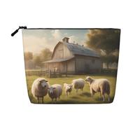 DngSer Bolsa de maquillaje de cáñamo sintético con diseño de ovejas, multifuncional, accesorios de maquillaje, almacenamiento diario, sobre la marcha, Negro -, Talla única