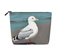 DngSer - Estuche de maquillaje de cáñamo artificial con gaviota linda para viaje multifunción, accesorios de maquillaje, almacenamiento diario, color negro, One Size, Negro , talla única