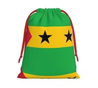 DngSer Pequeñas bolsas de regalo con cordón, bandera de Santo Tomé y Príncipe, bolsas de regalo de Navidad y vacaciones, perfectas para dulces