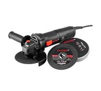 Dnipro-M Amoladora Angular 850W 125mm con Velocidad Regulable 4000-11000 rpm, Radial Pequeña y 10 Discos. Cable 3m, Corte Metal/Piedra/Cerámica/Ladrillo. GS-100S