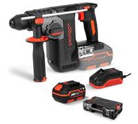 Dnipro-M Martillo perforador a batería 20V SDS Plus 2.5 Joule. 4800 BPM. Brushless sin escobillas. Incluye 1x batería 4Ah, cargador y caja. DHR-202BC ULTRA