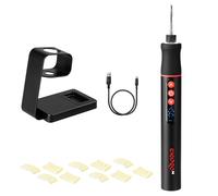 Dnipro-M Soldador de Estaño Inalámbrico 3,6V 2600mAh con Pantalla LED, 200-450°C Ajustable, Calentamiento Rápido 30s, USB-C, Luz LED, 18W - Kit para Electrónica y Reparaciones