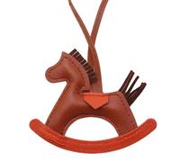 DNMH Caballo De Troya Llavero Cuero Pu Leather Key Ring Accessorios Para Bolsos Mochilas Monederos Llaves Keychain(Marrón)