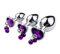 dnofowl SM Juego de tapones anales Tapón anal de acero inoxidable Tapón anal Tapones anales Juguete sexual Tapón anal for principiantes con tapón anal de cristal transparente Juguete sexual for pareja