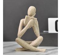 Dnoifne Estatuilla de Mujer Leyendo en Arenisca, Escultura del Pensador, Decoración Abstracta Moderna, Figura Estética para Estantes, Mesas de Oficina, Salón o Dormitorio