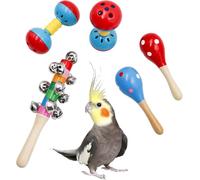 Dnoifne Juego de 5 Juguetes con Cascabeles Coloridos para Pájaros, Accesorios para Jaulas, Ideales para Gallinas, Periquitos, Loros, Cacatúas y Agapornis