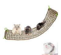 Dnoifne - Juguete de escalada para ratas, alfombra de hierba de mar, 100 × 18 cm, para animales pequeños, hamaca natural con ganchos, accesorios de jaula para hámsters, conejillos de indias y loros