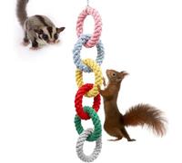 Dnoifne Juguete para Petauro del Azúcar, Anillo Colgante de Cuerda de Algodón para Trepar, Accesorio para Jaula, Juguete de Ejercicio para Petauros, Ratas, Ardillas y Aves