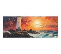 DNOVING 2 rollos de papel de regalo de cumpleaños con diseño de faro en un acantilado rocoso - Papel de regalo de 58 x 23 pulgadas para cumpleaños de niños y Navidad GWP-503878221