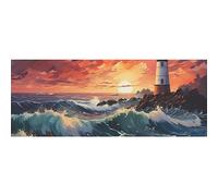 DNOVING 2 rollos de papel de regalo de cumpleaños con diseño de faro en un acantilado rocoso - Papel de regalo de 58 x 23 pulgadas para cumpleaños de niños y niñas GWP-846706282