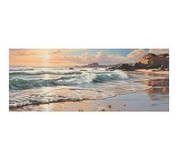 DNOVING 2 rollos de papel de regalo de cumpleaños Serene Beach scene at sunset - 58 x 23 pulgadas, papel de regalo para cumpleaños de niños GWP-99930633